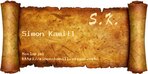 Simon Kamill névjegykártya