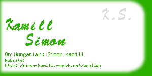 kamill simon business card